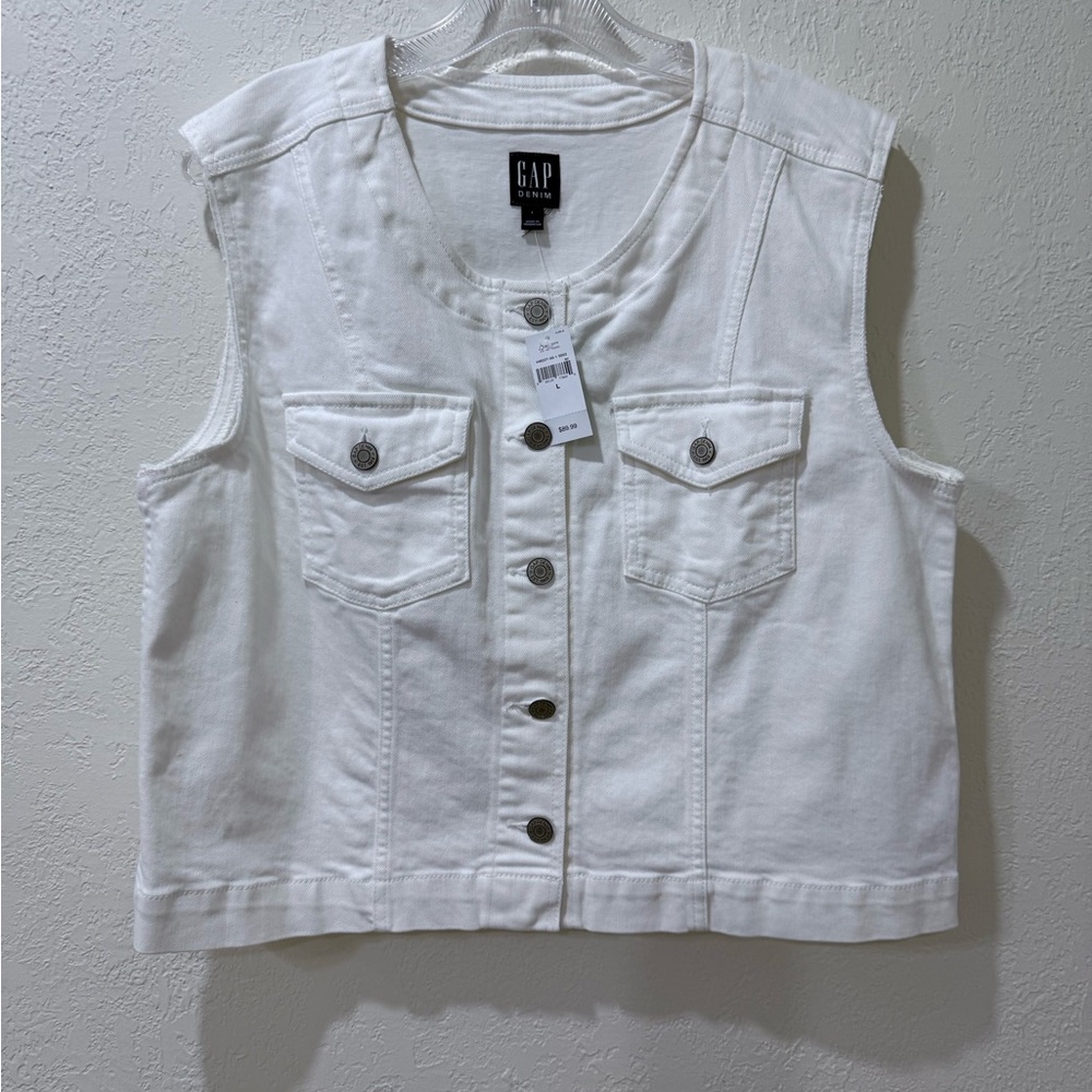 GAP Classic White Denim Jacket